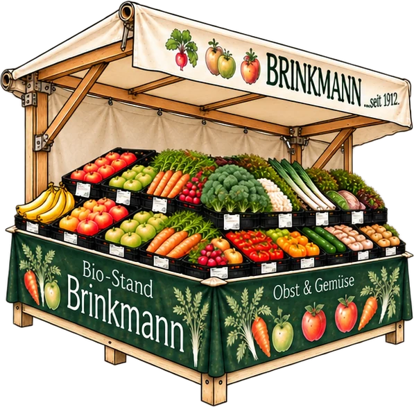 Zeichnung des Bio-Stands Brinkmann